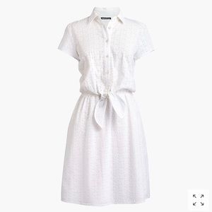 Eyelet collared tie-front dress